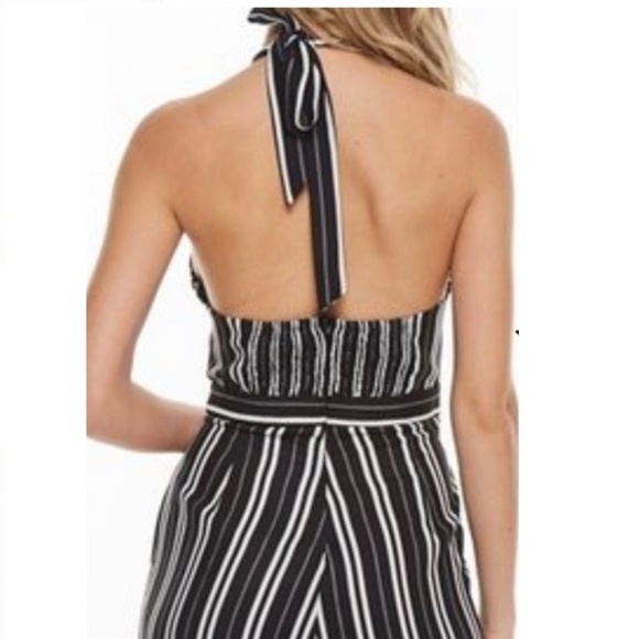 BACKLESS STRIPE MIDI JUMPSUIT - Picture 3 of 5